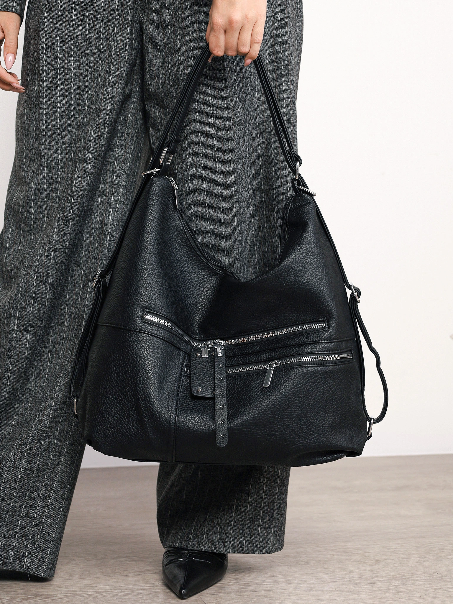 Сумка-шоппер с декоративными пуллерами в ассортименте